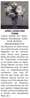 Jullian Gomes - Love Song 28 Groove review - Jan 12